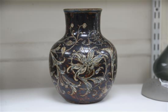 A Martin Brothers stoneware vase, c.1894, height 22.5cm